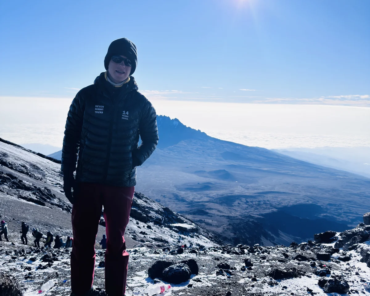 Ben Adler hiking on Mount Kilimanjaro, Tanzania